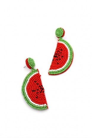 Karpuz Küpe - Kırmızı Karpuz Küpe - Kırmızı