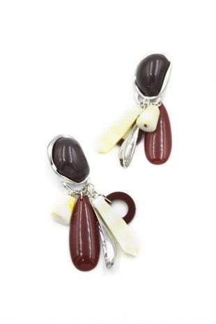 Boncuklu Küpe - Gümüş Boncuklu Küpe - Gümüş