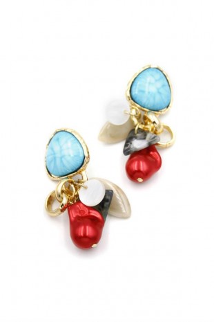 Boncuklu Küpe - Altın Boncuklu Küpe - Altın