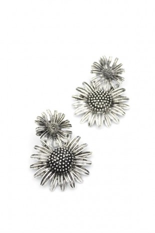 Çiçek Küpe - Gümüş