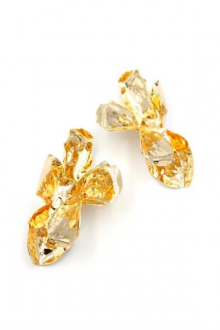 Metal Çiçek Küpe - Altın Metal Çiçek Küpe - Altın