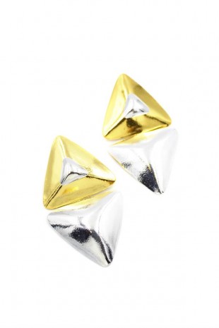 Metal Üçgen Küpe - Altın Metal Üçgen Küpe - Altın