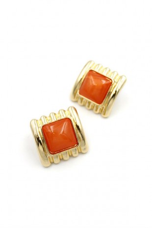 Kare Küpe - Turuncu