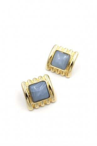 Kare Küpe - Mavi Kare Küpe - Mavi