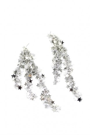 Sallantılı Yıldız Küpe - Gümüş