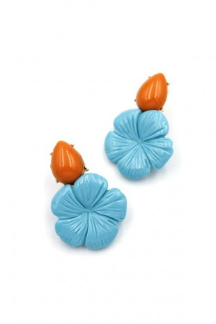 Çiçek Küpe - Turkuaz Çiçek Küpe - Turkuaz
