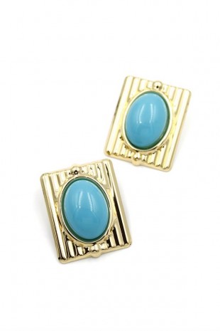 İncili Küpe - Turkuaz İncili Küpe - Turkuaz