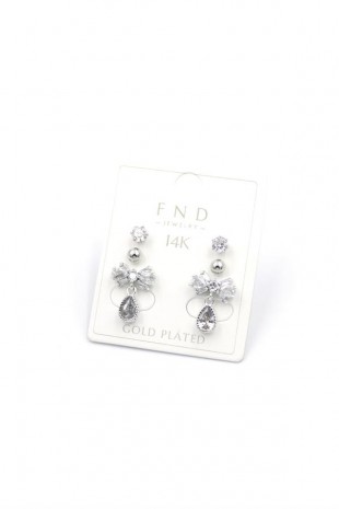 Çoklu Taşlı Küpe - Gümüş Çoklu Taşlı Küpe - Gümüş