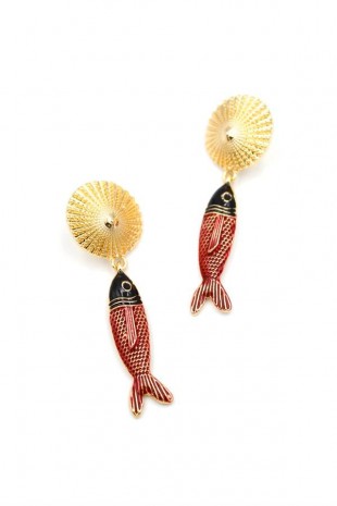 Balık Küpe - Altın Balık Küpe - Altın