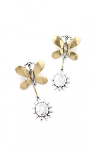 Kelebek Küpe - Altın Kelebek Küpe - Altın