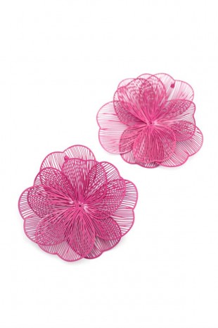 Metal Çiçek Küpe - Pembe Metal Çiçek Küpe - Pembe