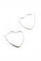 Taşlı Kalp Halka Küpe - Gümüş Taşlı Kalp Halka Küpe - Gümüş