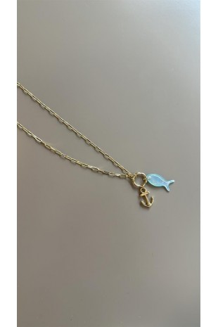 Çapa Balık Kolye - Altın Çapa Balık Kolye - Altın