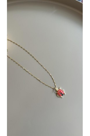 Uğur Böceği Kolye - Kırmızı Uğur Böceği Kolye - Kırmızı