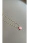 Mineli Kapaklı Kolye - Pembe Mineli Kapaklı Kolye - Pembe