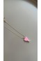 Mineli Kalp Kolye - Pembe Mineli Kalp Kolye - Pembe