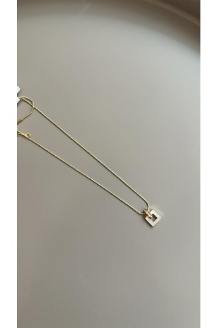 Sedefli Halka Kolye - Altın Sedefli Halka Kolye - Altın