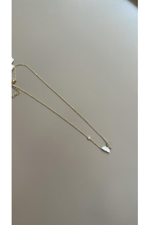 Sedefli Kelebek Kolye - Altın