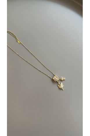 Sallantılı Peri Taşlı Kolye - Altın Sallantılı Peri Taşlı Kolye - Altın