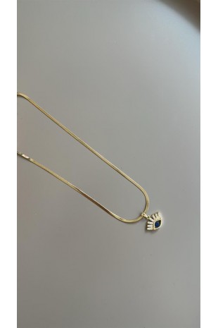 Taşlı Göz Kolye - Altın