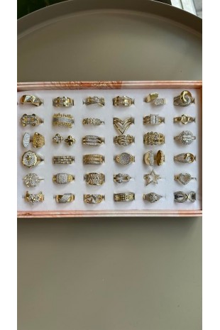 36'lı İki Renkli Yüzük - Altın 36'lı İki Renkli Yüzük - Altın