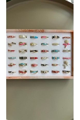 36'lı Renkli Yüzük - ÇOK RENKLİ 36'lı Renkli Yüzük - ÇOK RENKLİ