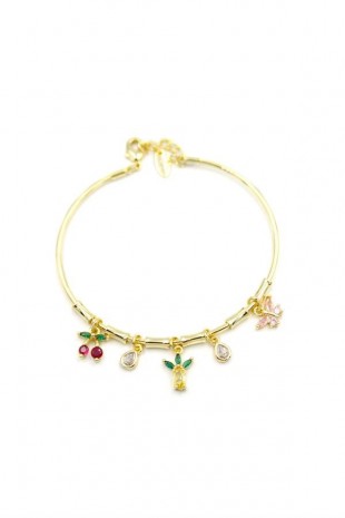 Ananas Charmlı Bilezik - Altın Ananas Charmlı Bilezik - Altın