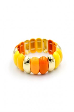 Mineli Lastikli Bilezik - Turuncu Mineli Lastikli Bilezik - Turuncu