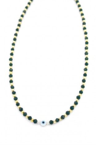 Kristal Boncuklu Kolye - Yeşil Kristal Boncuklu Kolye - Yeşil