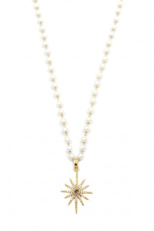 Taşlı Kutup Yıldızı Kolye - Altın Taşlı Kutup Yıldızı Kolye - Altın