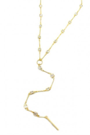 Taşlı Y Kolye - Altın Taşlı Y Kolye - Altın