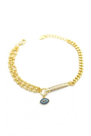 Taşlı Nazar Bileklik - Altın Taşlı Nazar Bileklik - Altın