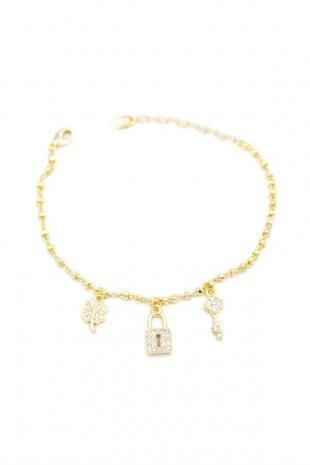 Kilit Charm Bileklik - Altın Kilit Charm Bileklik - Altın