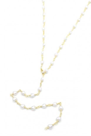 Kalp İncili Y Kolye - Altın Kalp İncili Y Kolye - Altın