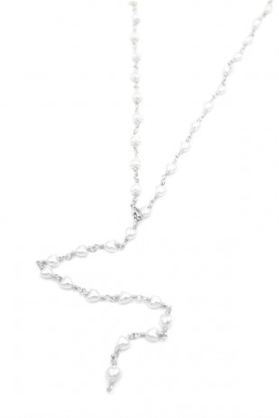 Kalp İncili Y Kolye - Gümüş Kalp İncili Y Kolye - Gümüş