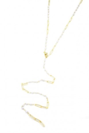 İncili Y Kolye - Altın İncili Y Kolye - Altın