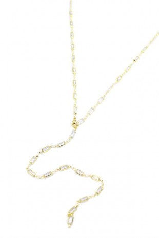 Taşlı Y Kolye - Altın