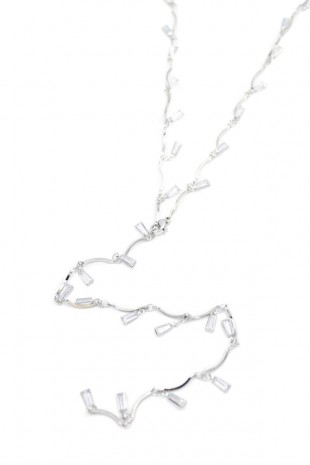 Taşlı Y Kolye - Gümüş