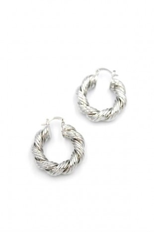 Burgu Halka Küpe - Gümüş Burgu Halka Küpe - Gümüş