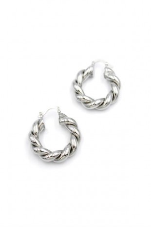 Burgu Halka Küpe - Gümüş Burgu Halka Küpe - Gümüş