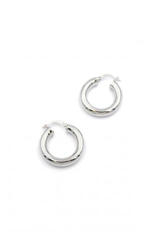 Orta Boy Halka Küpe - Gümüş Orta Boy Halka Küpe - Gümüş