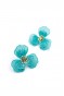 Metal Çiçek Küpe - Turkuaz