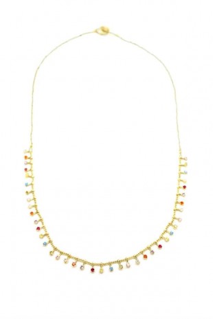 Taşlı Zincir Kolye - Altın Taşlı Zincir Kolye - Altın