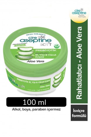Cire Aseptine Soft Aloe Vera Özlü Yatıştırıcı Besleyici Prebiyotikli Krem 100 ml