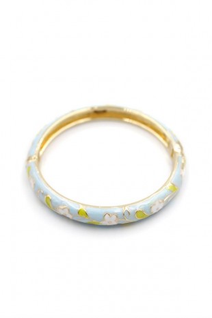 Mineli Çiçekli Bilezik - Açık Mavi Mineli Çiçekli Bilezik - Açık Mavi