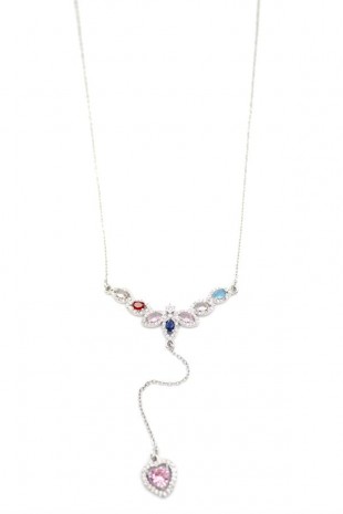 Damla Taşlı Y Kolye - Gümüş Damla Taşlı Y Kolye - Gümüş