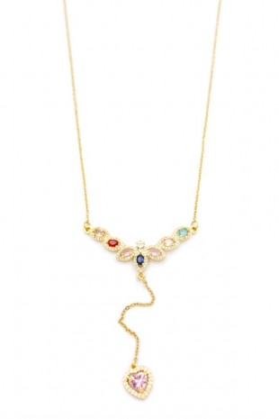 Damla Taşlı Y Kolye - Altın Damla Taşlı Y Kolye - Altın