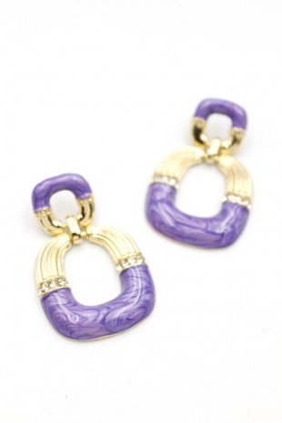 Mineli Küpe - Mor Mineli Küpe - Mor