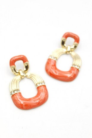 Mineli Küpe - Nar Çiçeği Mineli Küpe - Nar Çiçeği