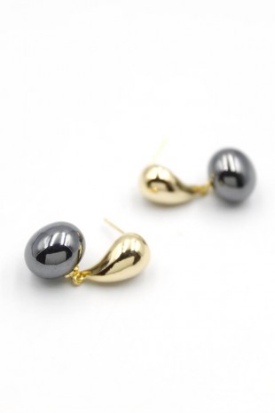 İncili Küpe - Altın İncili Küpe - Altın